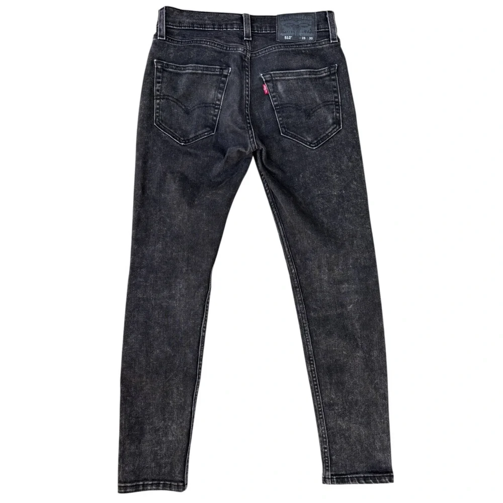 Levi’s 512 Men’s 28W 30L Slim Taper Fit Stretch Black Stone Washes Jeans
